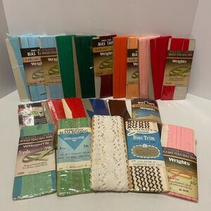 Vintage Wrights Mixed Lot 22 Trims Bias Tape Trim Binding Sewing